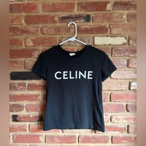 Celine Black Logo Tee